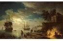 La Nuit : un port de mer au clair de lune
