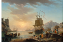 Marine, soleil couchant