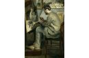 Portrait de Frédéric Bazille (1841-1870), peignant "le héron aux ailes déployées"
