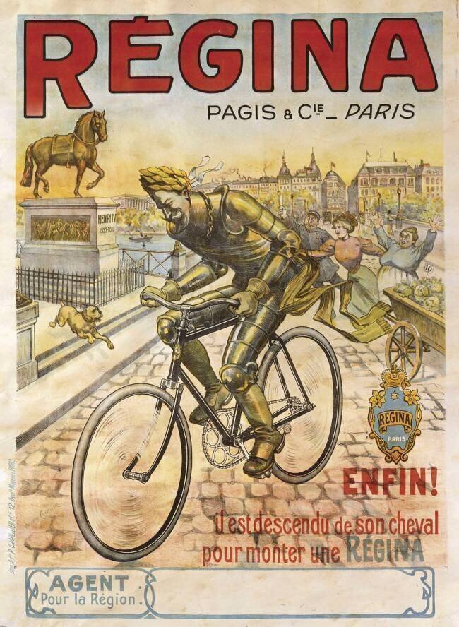 Affiche publicitaire pour le vélocipède Regina Philippe Chapellier