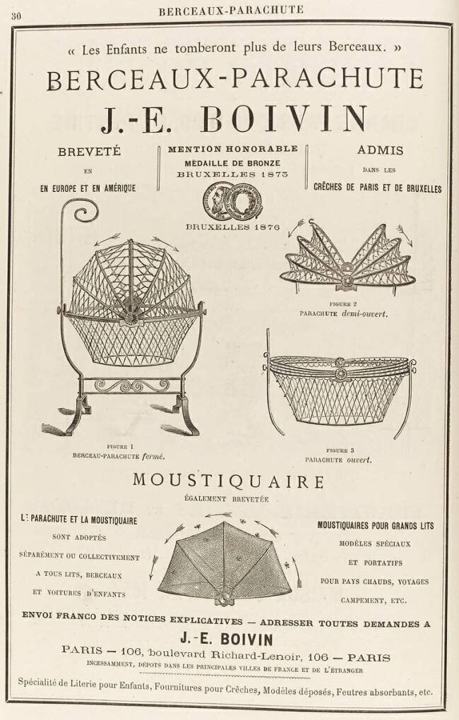 Album illustré de l'Almanach Didot-Bottin : Berceaux-parachute , J.E Bovin anonyme