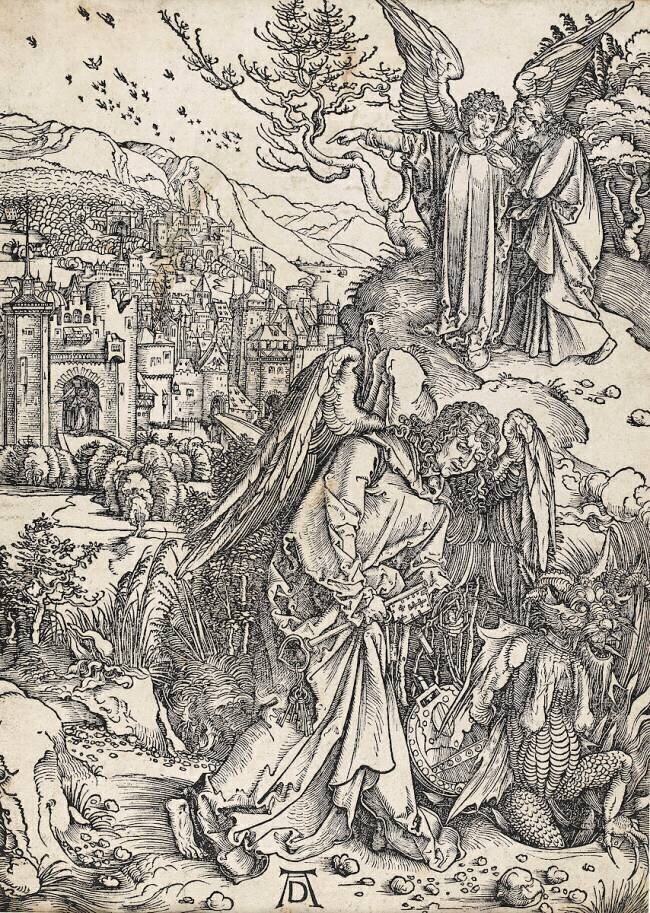 Apocalypse selon Saint Jean - L'ange portant la clé de l'Abîme Albrecht Dürer