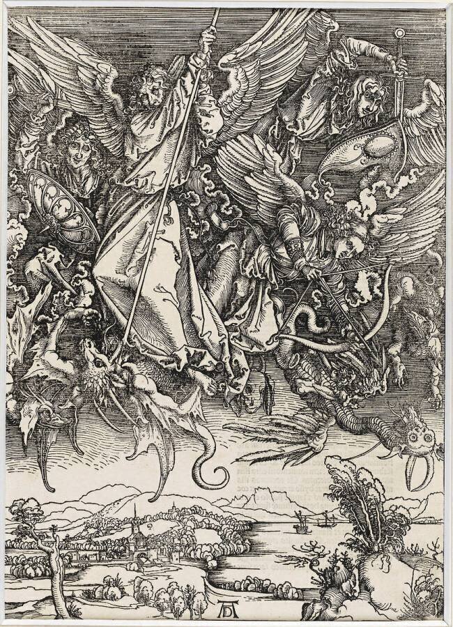 Apocalypse selon Saint Jean - Saint Michel terrassant le Dragon Albrecht Dürer