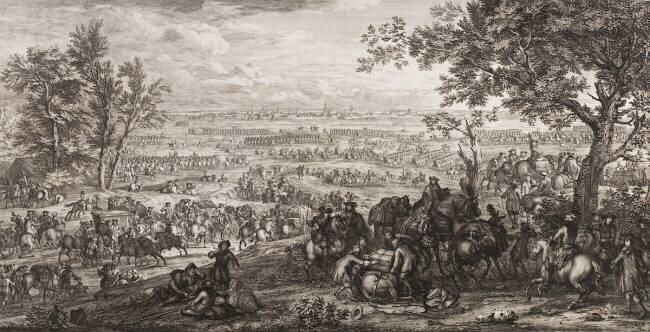 Arrivée du Roy devant Douai qu'il fait investir par sa Cavalerie en 1667 Adam Frans van der Meulen