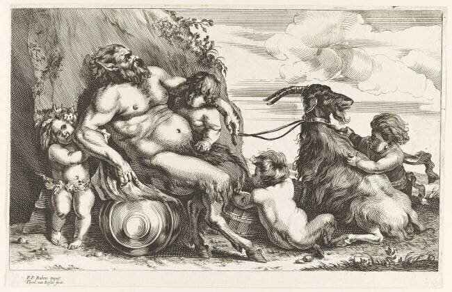Bacchanale et scènes de tritons Theodor van Kessel
