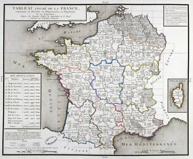 Carte de France illustrant les divisions départementales D'Houdan
