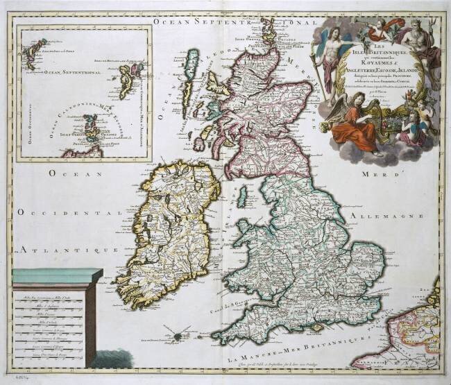 Carte de la Grande-Bretagne et de l'Irlande Gerard Valck
