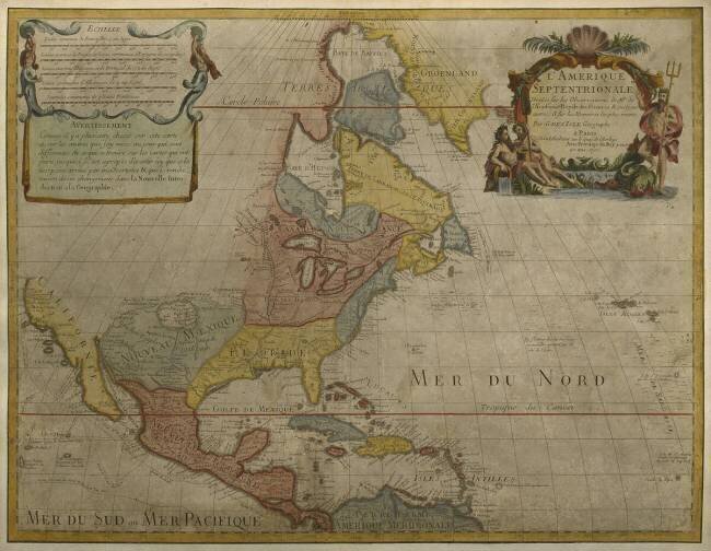 Carte de l'Amérique centrale et du Nord Guillaume Delisle