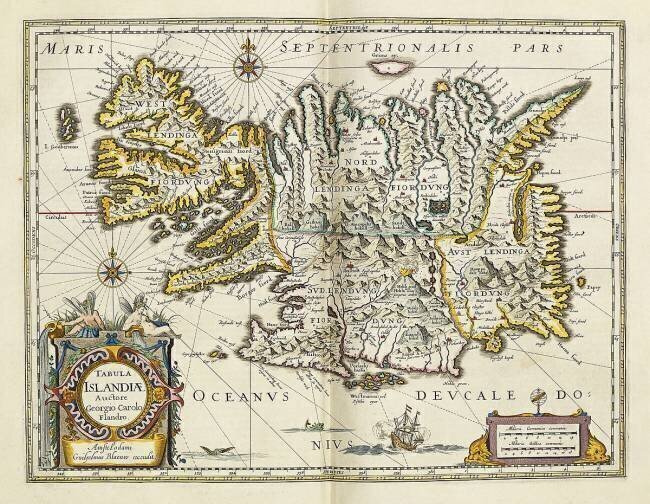 Carte de l'Islande Joan Blaeu