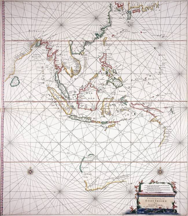 Carte maritime à l'est de l'Inde Ecole Néerlandaise