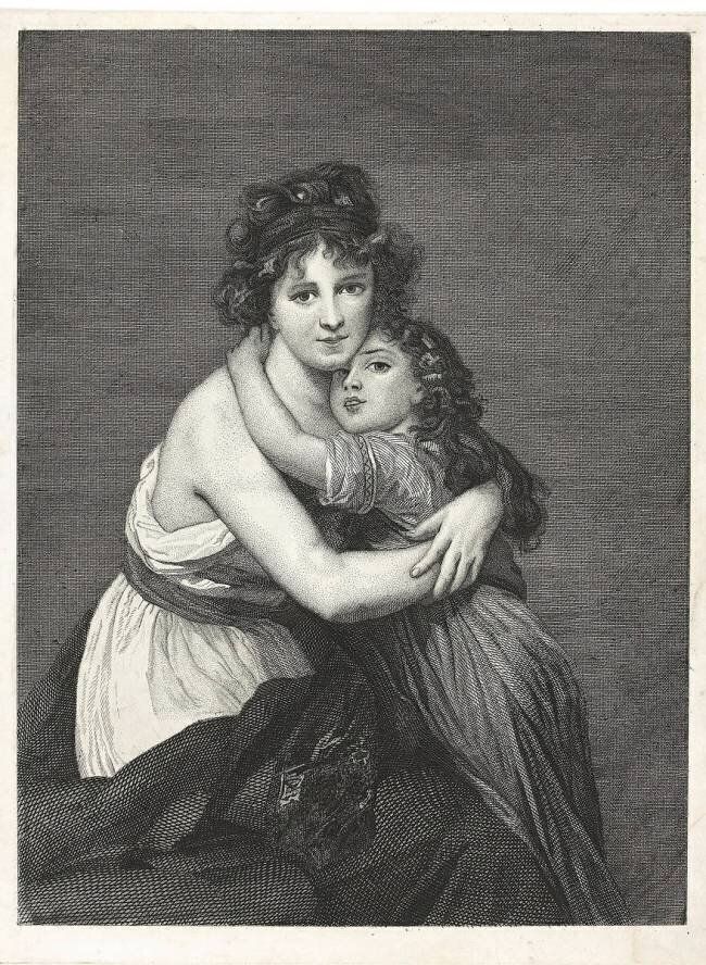 Elisabeth Vigée-Lebrun et sa fille d'après Elisabeth Vigée-Lebrun Alphonse-Alexandre Leroy