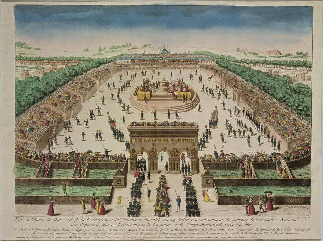Fête de la Fédération sur le champ de Mars à Paris, le 14 juillet 1790, l'arrivée des Fédérés anonyme