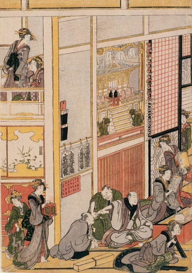 Jours du Nouvel An du salon de thé Ogi-ya Hokusai