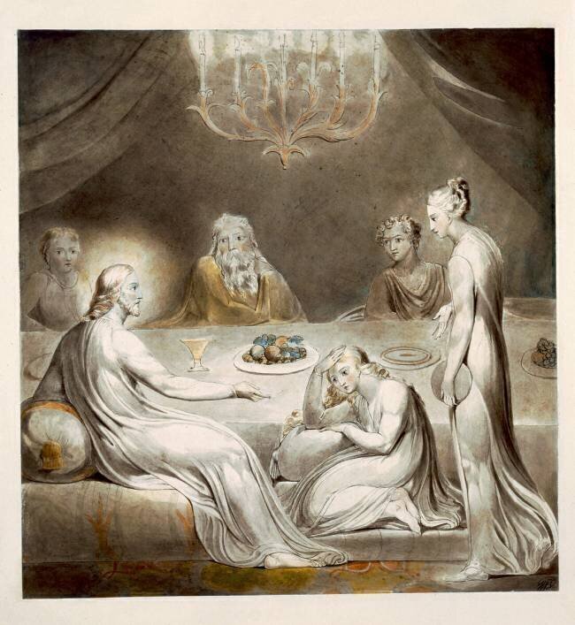 Le Christ dans la maison de Marie et Marthe William Blake