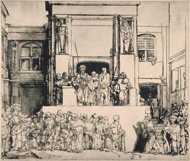 Le Christ présenté au peuple, dit "en largeur"; 3ème état Rembrandt