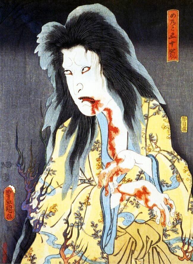 Le fantôme de Menoto Igarashi, de la pièce "Otogi Banashi Hakata no Imori Utagawa Kunisada