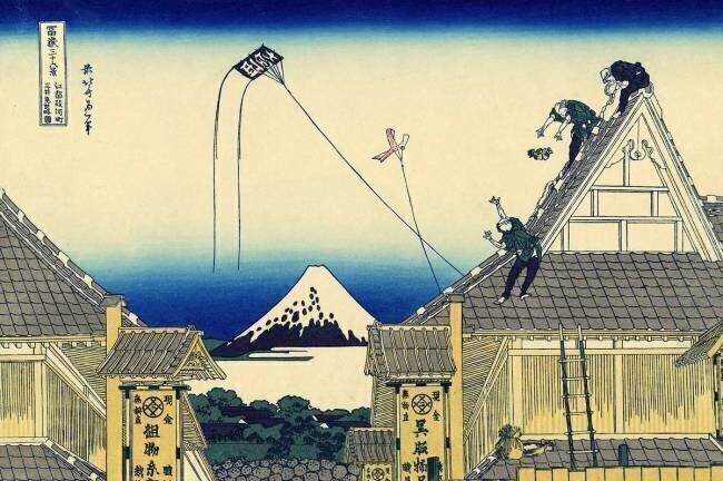 Le magasin Mitsui dans la rue Suruga à Edo Hokusai