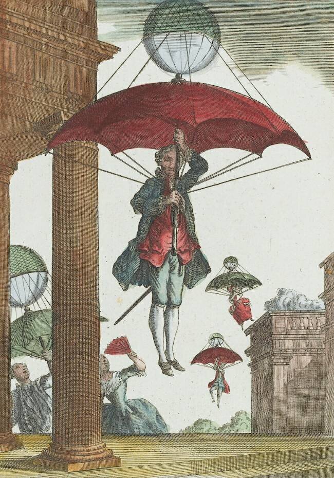 Le parachute servant d'ascenseur anonyme