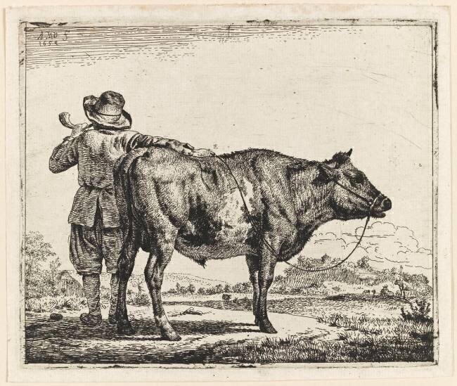 Le vacher et le taureau Adriaen van de Velde