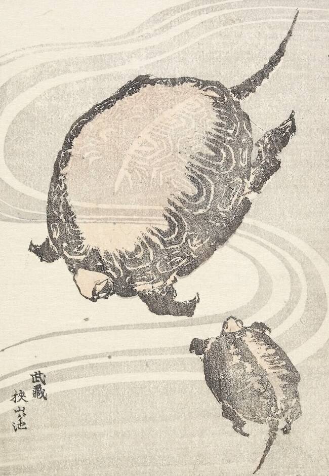 L'étang Sayama-ga-ike dans la province de Musashi Hokusai