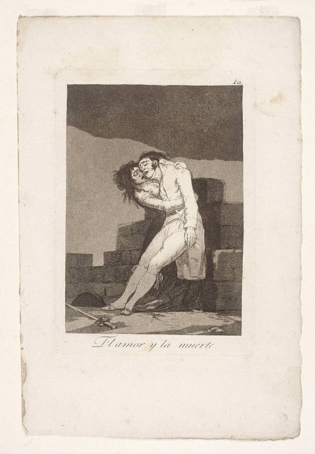 Les Caprices de Goya. Planche 10 : "El Amor y la muerte" Francisco de Goya