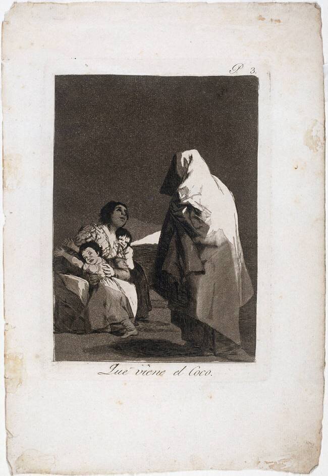 Les Caprices I : planche 3. "Que viene el Coco" Francisco de Goya