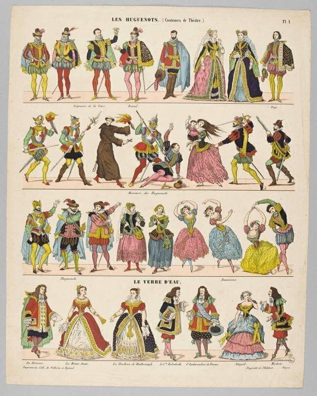 Les Huguenots : costumes de théâtre anonyme