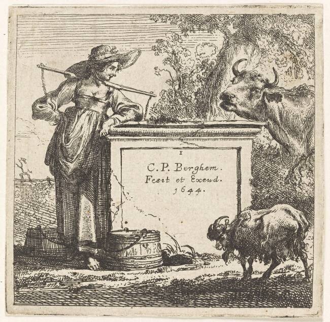 Les vaches à la laitière Nicolaes Berchem