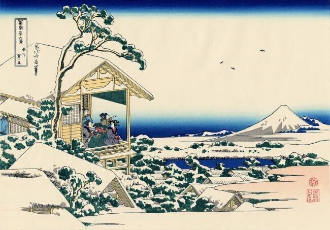 Maison de thé à Koishikawa Hokusai