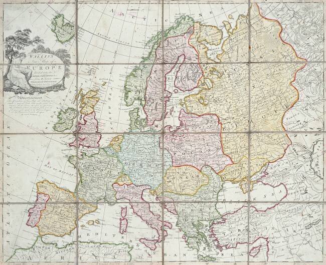 Nouvelle carte de l'Europe divisée en ses royaumes Ecole anglaise
