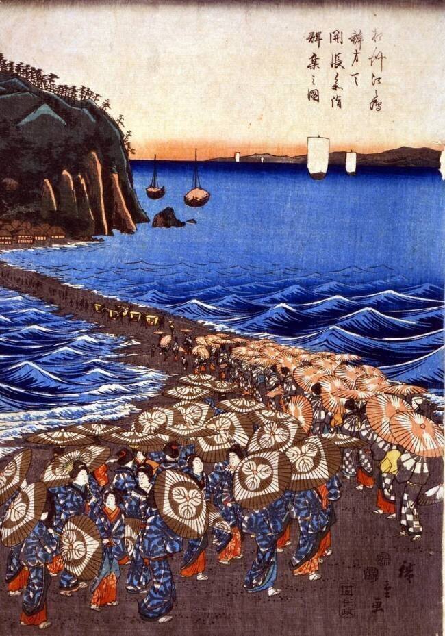 Ouverture du festival de Benzaiten à Enoshima Hiroshige