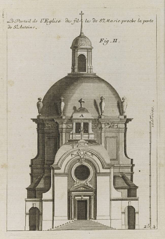 Planche 254 (2) : élévation du portrail de l'église de la Visitation Sainte-Marie bâtie par Jacques-François Blondel