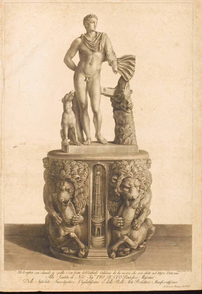 Planche des Volumes des Antichita Romanae : Statue de Méléagre Francesco Piranesi