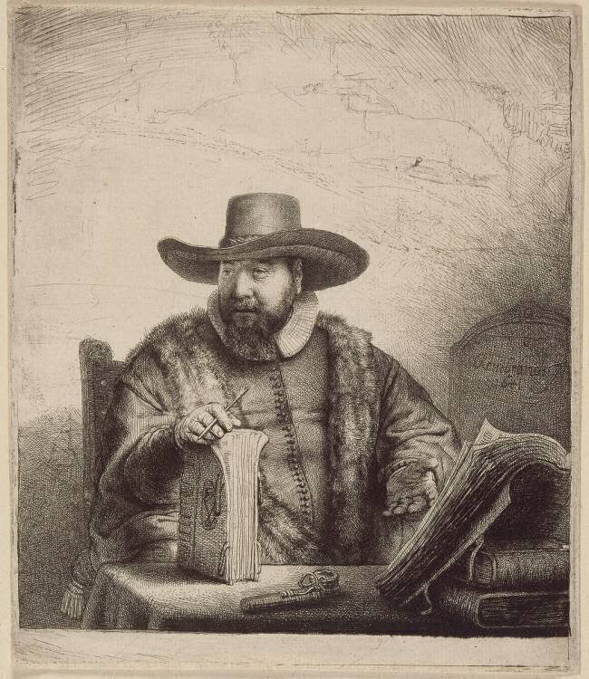 Portrait de Corneille Klaas Anslo ; 1er état Rembrandt