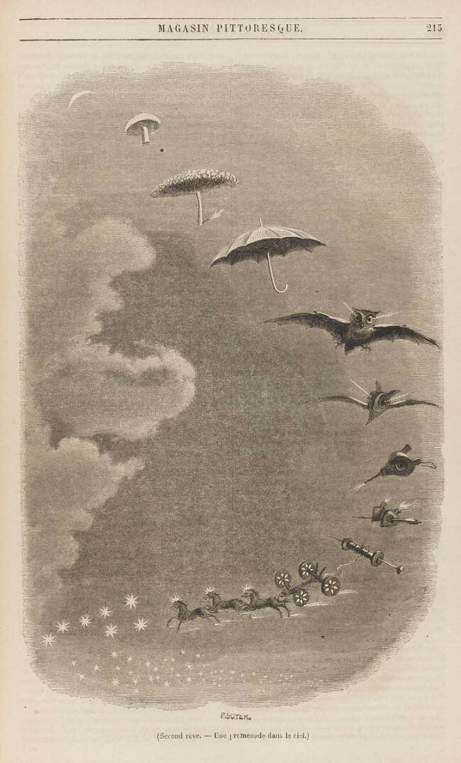 Second rêve: Une promenade dans le ciel Grandville