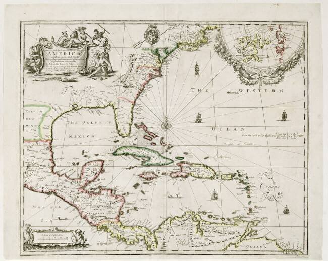 Une nouvelle carte des plantations anglaises en Amérique Robert Morden