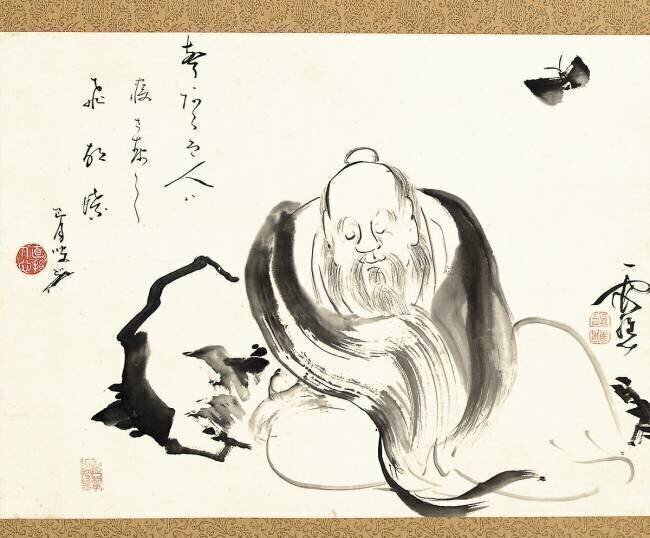 Zhuang Zi rêvant d'un papillon Ike no Taiga