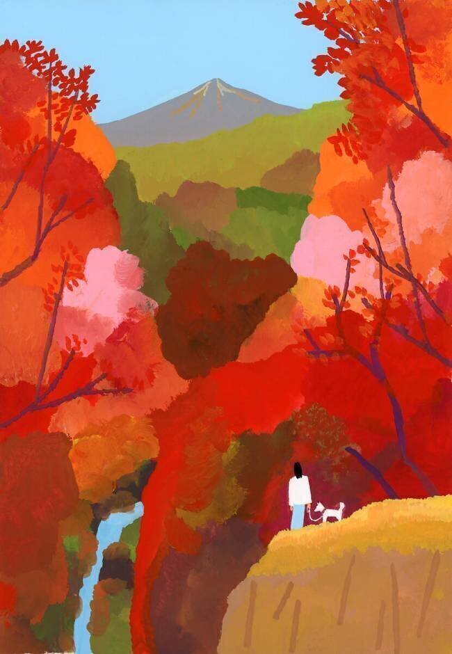 Autumnal leaves and waterfalls Hiroyuki Izutsu