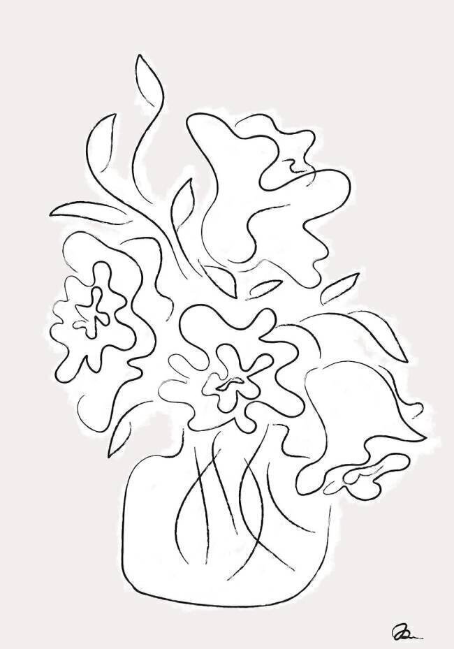 Bouquet de fleurs gris 1x Studio II