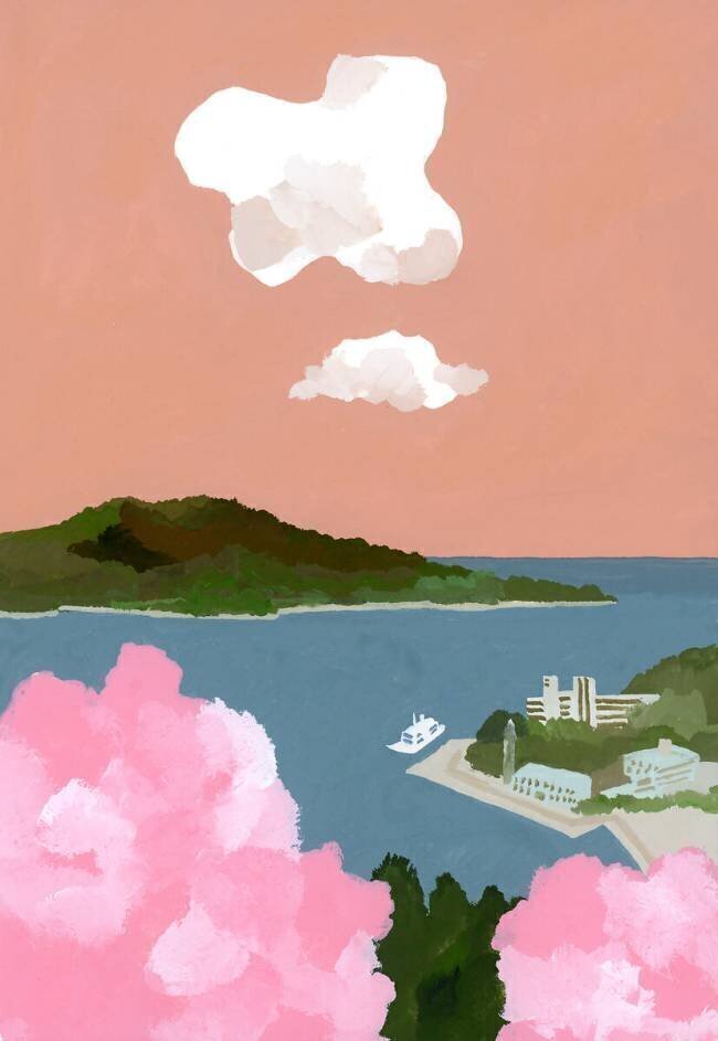 Cherry blossoms and harbors Hiroyuki Izutsu