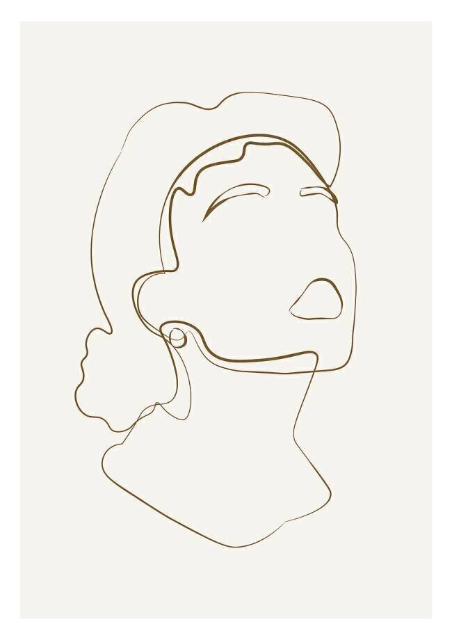 Dessin au trait du visage abstrait Anastasiya