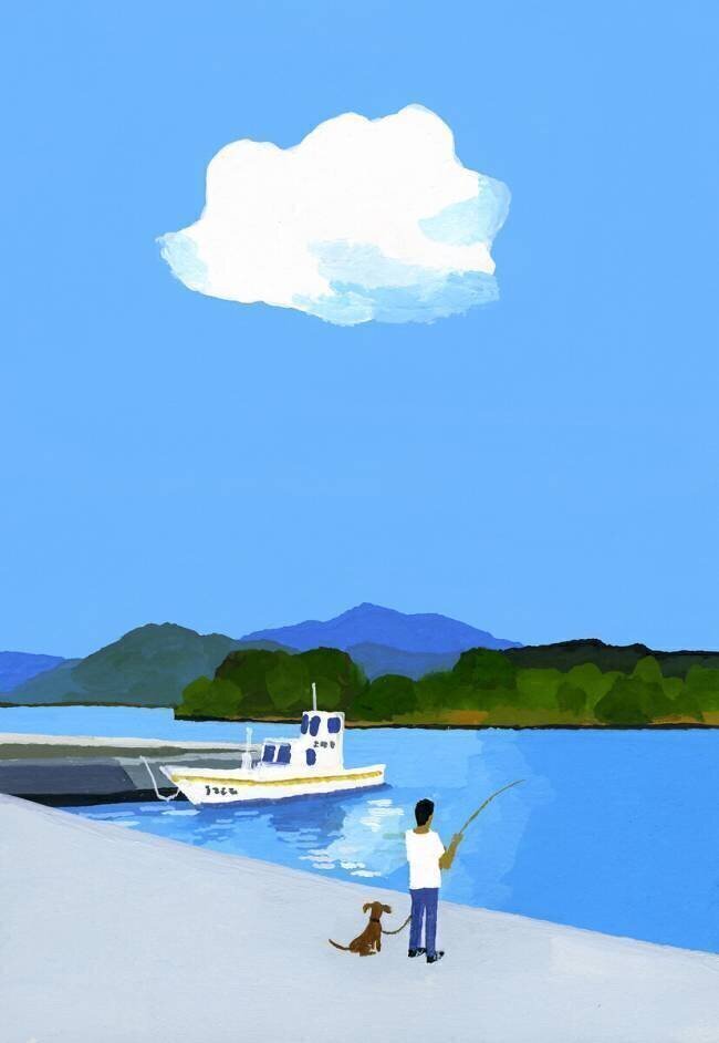 Fishing at the harbor Hiroyuki Izutsu