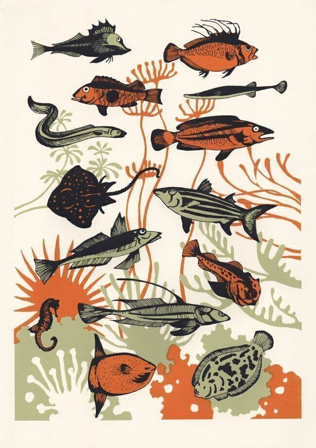 Orange Seaweed Fish Eliza Southwood