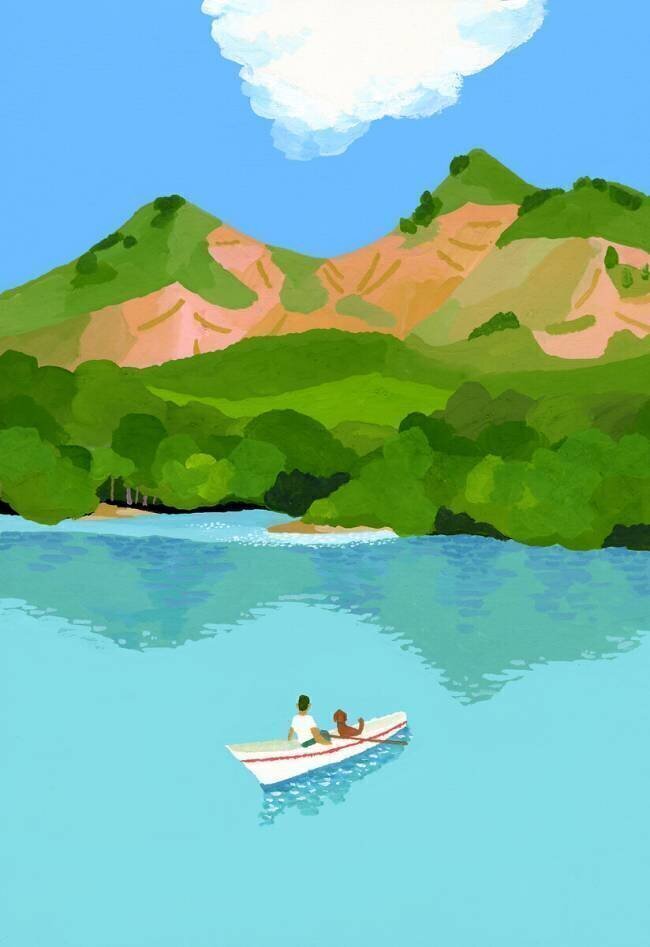 summer vacation in the mountains and boats Hiroyuki Izutsu