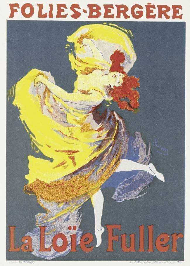 Affiche annonçant un spectacle de danse de Loie Fuller aux Folies-Bergère Jules Chéret