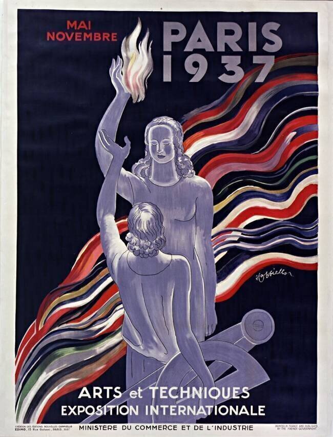 Affiche de l'exposition internationale de 1937 à Paris Leonetto Cappiello