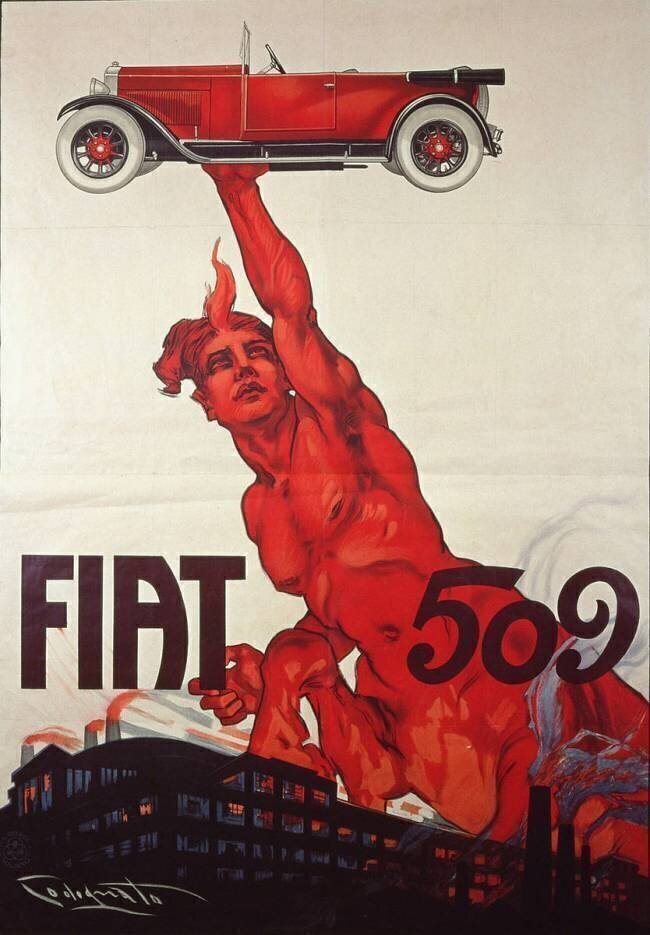 Affiche pour la Fiat 509 Plinio Codognato