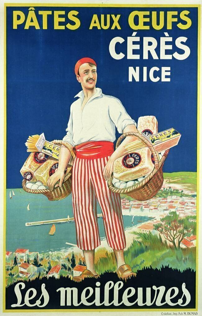 Affiche publicitaire des pâtes faites par 'Ceres' Ecole Française