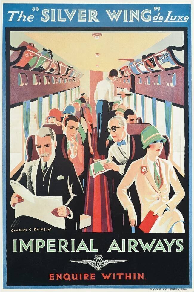 Affiche publicitaire Imperial Airways Charles C. Dickson
