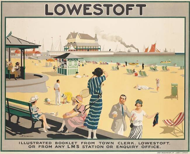 Affiche publicitaire Lowestoft Henry George Gawthorn